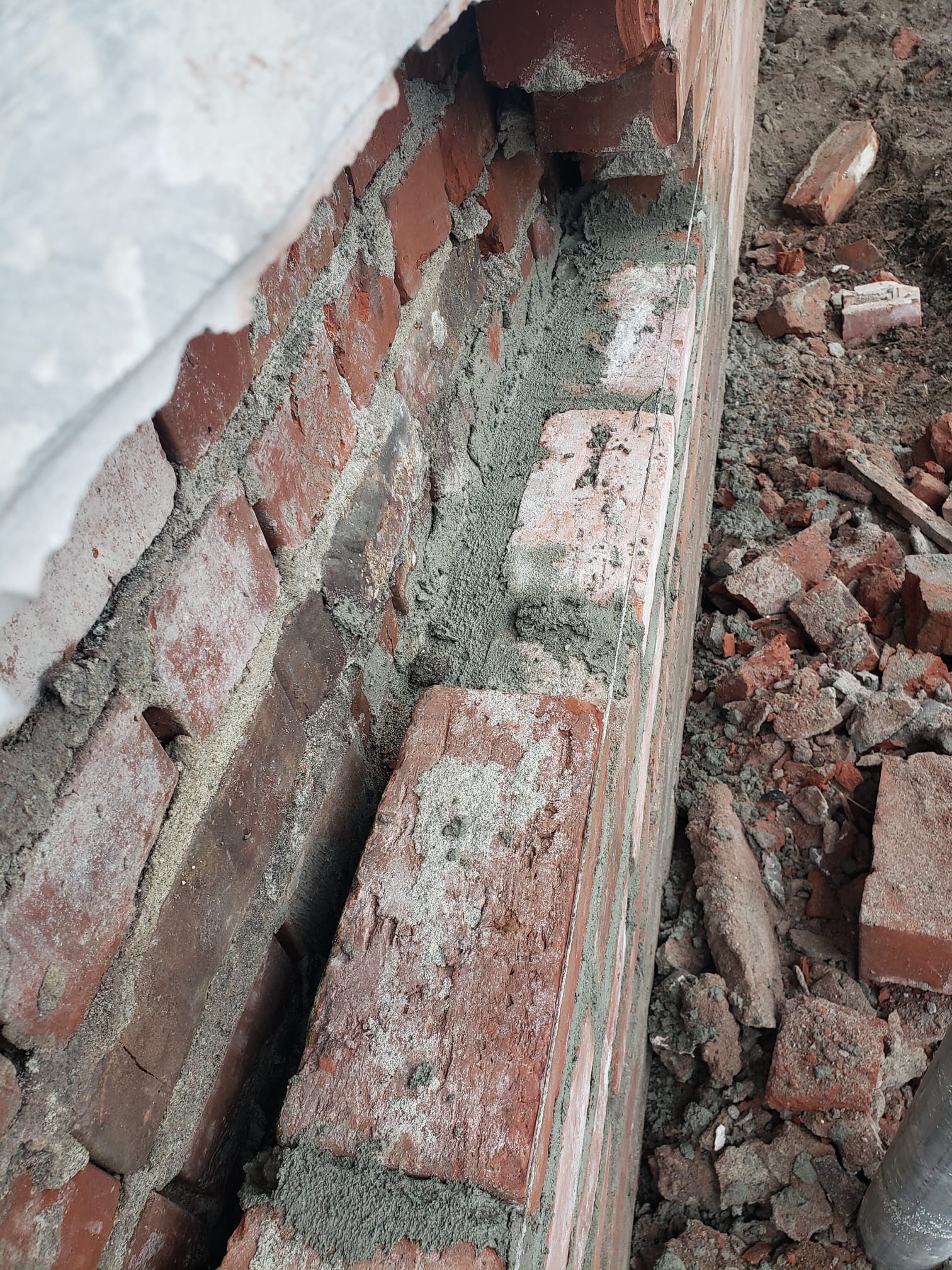 Close-up of re-pointed heritage brick and mortar — Living Spaces