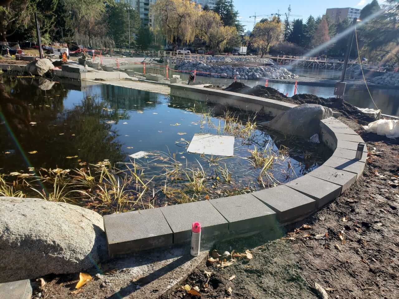 Pond Perimeter Wall — Landscape