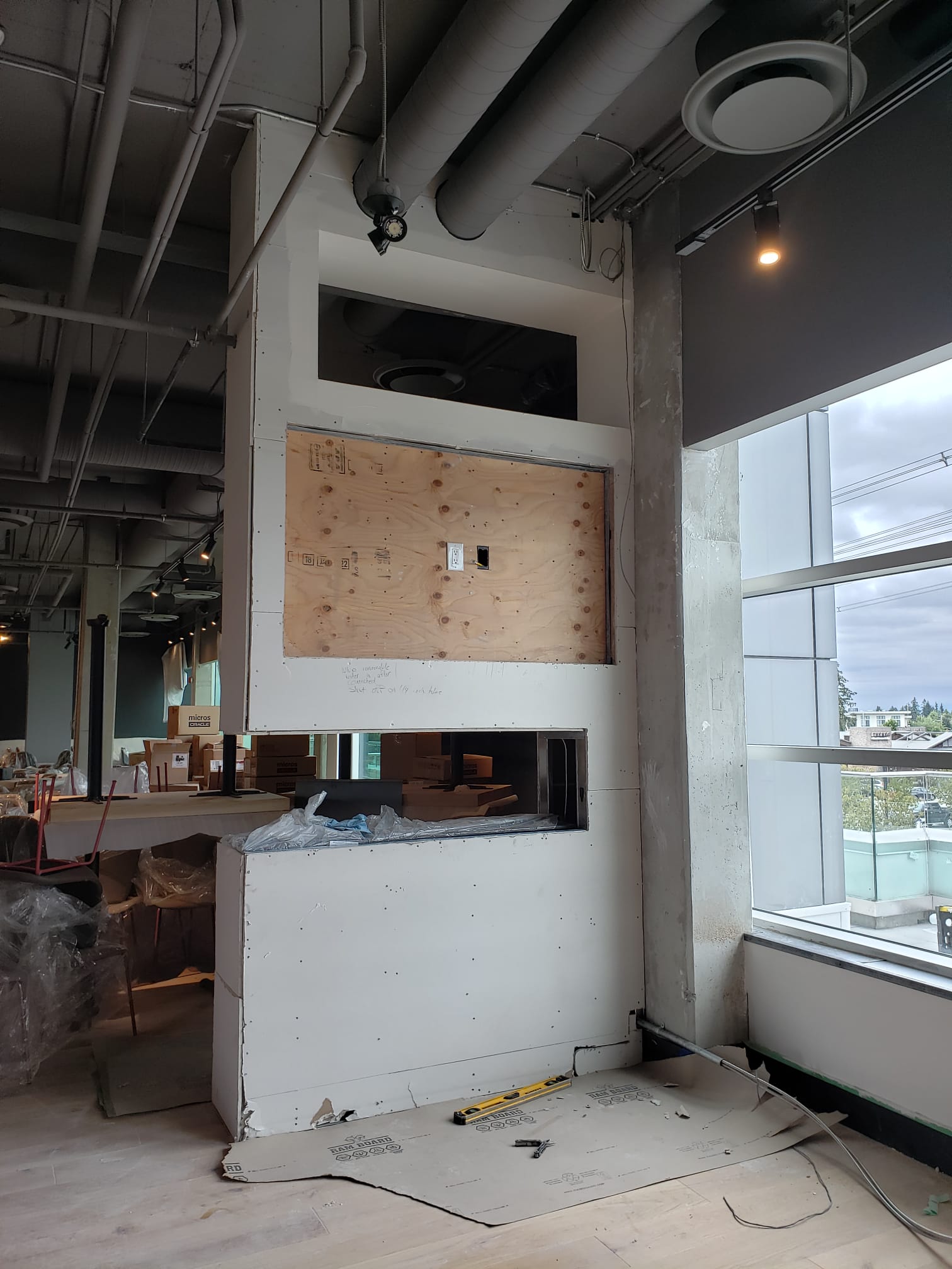 Pillar framing with electrical rough-in — Tap & Barrel