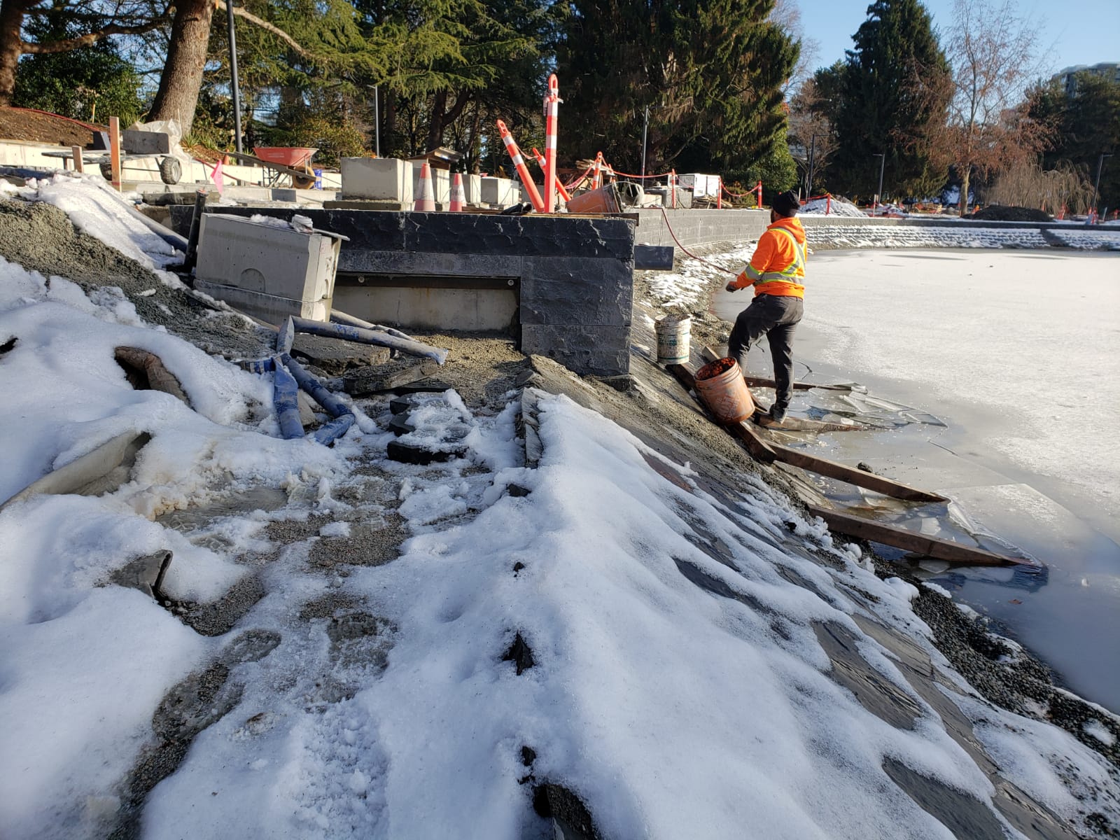 Masonry installation in winter